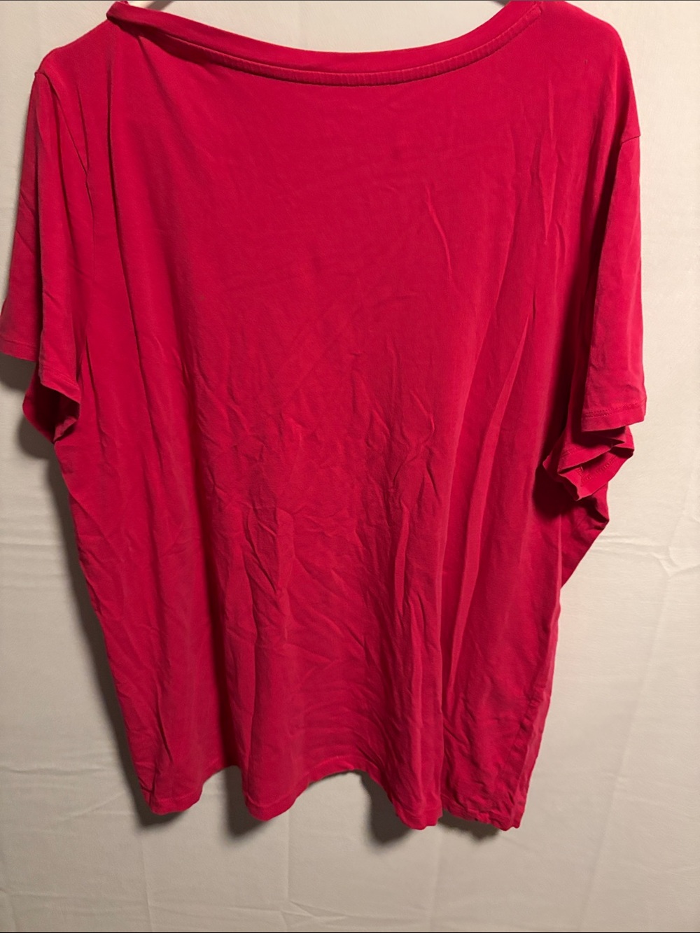 Lord & Taylor Bright Fuchsia V-Neck Short Sleeve Tee - Picture 6 of 8
